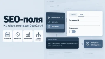 SEO-поля для OpenCart 4.1.0.4: H1, noindex, мета производителя